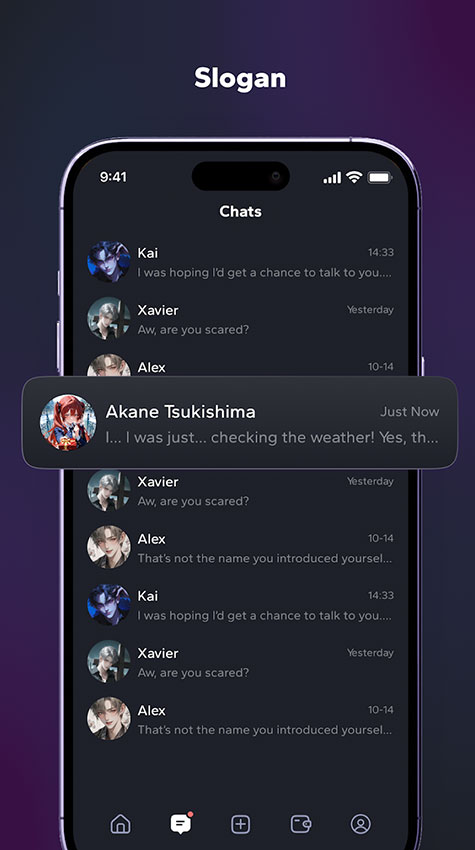 feelinai 对话列表界面